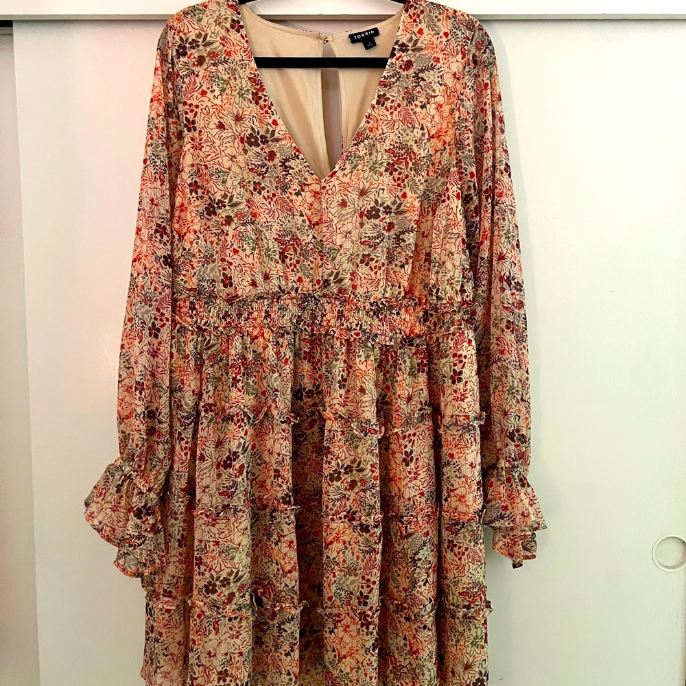 Torrid Mini Lurex Chiffon Tiered Dress